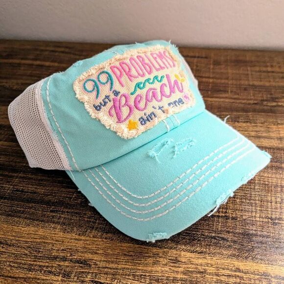 2/$30 Light Blue 99 Problems but a Beach Ain’t one Baseball Hat - Picture 8 of 11